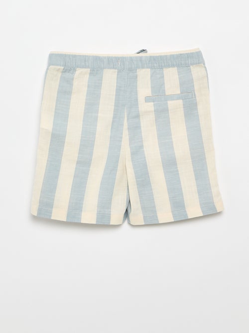 Gestreepte short met elastische taille - Kiabi