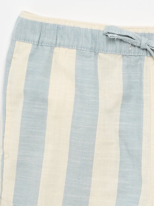 Gestreepte short met elastische taille - Kiabi