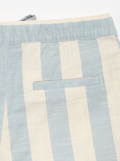 Gestreepte short met elastische taille - Kiabi
