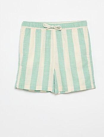Gestreepte short met elastische taille
