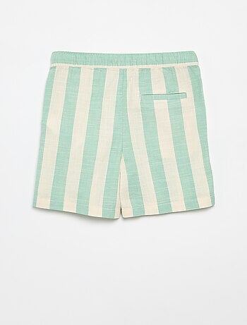 Gestreepte short met elastische taille