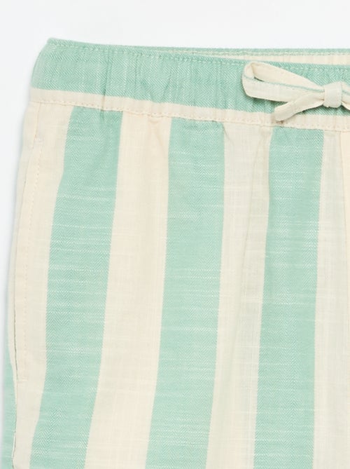 Gestreepte short met elastische taille - Kiabi