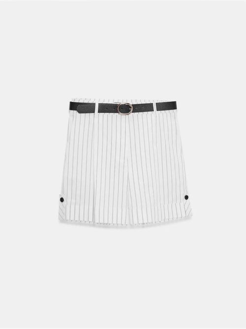 Gestreepte short met hoge taille en ceintuur dilvin - Kiabi Gestreepte short met hoge taille en ceintuur dilvin - Kiabi