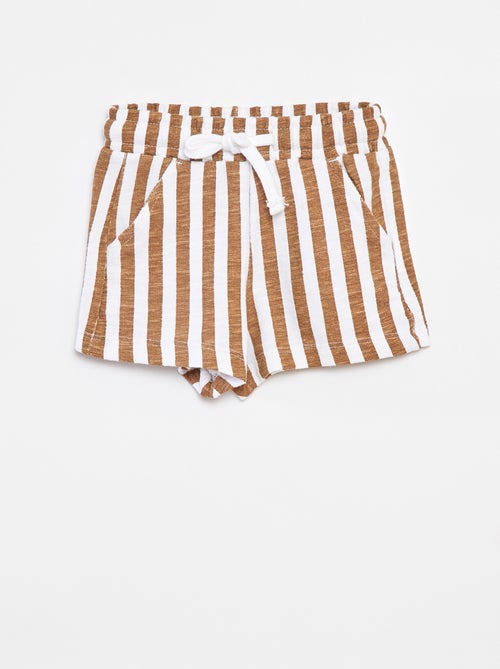 Gestreepte short van baby french terry - Kiabi
