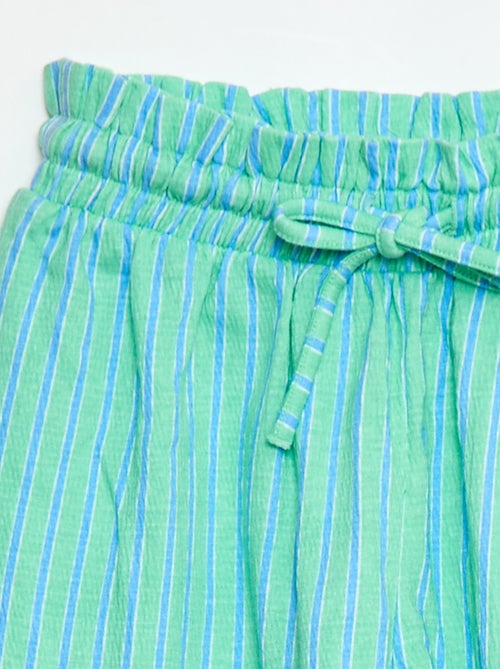 Gestreepte short van gekreukte stof - Kiabi