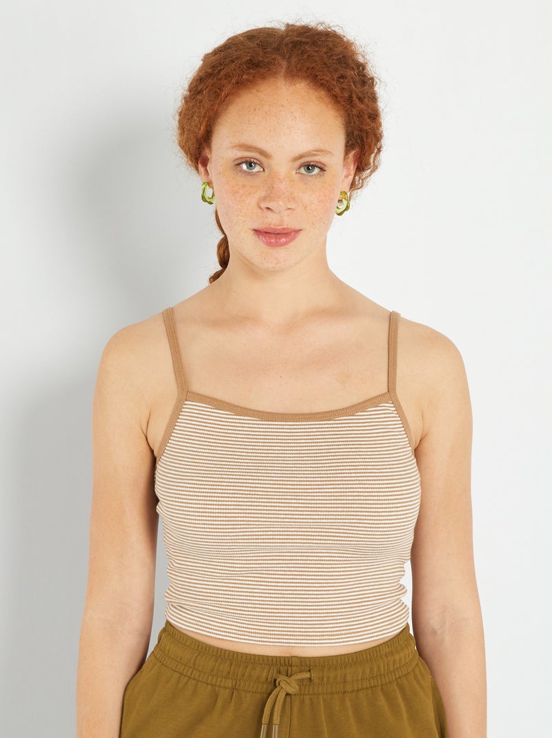 Gestreepte singlet BRUIN - Kiabi