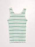 Gestreepte singlet met ribbeltextuur GROEN - Kiabi