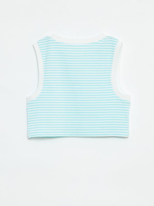 Gestreepte singlet met smal ribbeltje - Kiabi