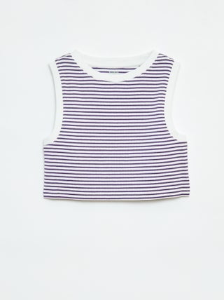 Gestreepte singlet met smal ribbeltje
