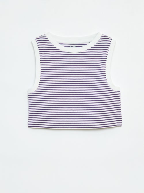 Gestreepte singlet met smal ribbeltje - Kiabi