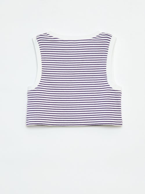 Gestreepte singlet met smal ribbeltje - Kiabi