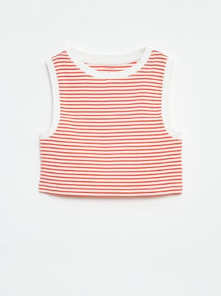 Gestreepte singlet met smal ribbeltje