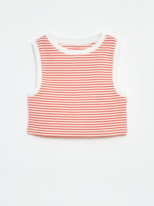 Gestreepte singlet met smal ribbeltje - Kiabi