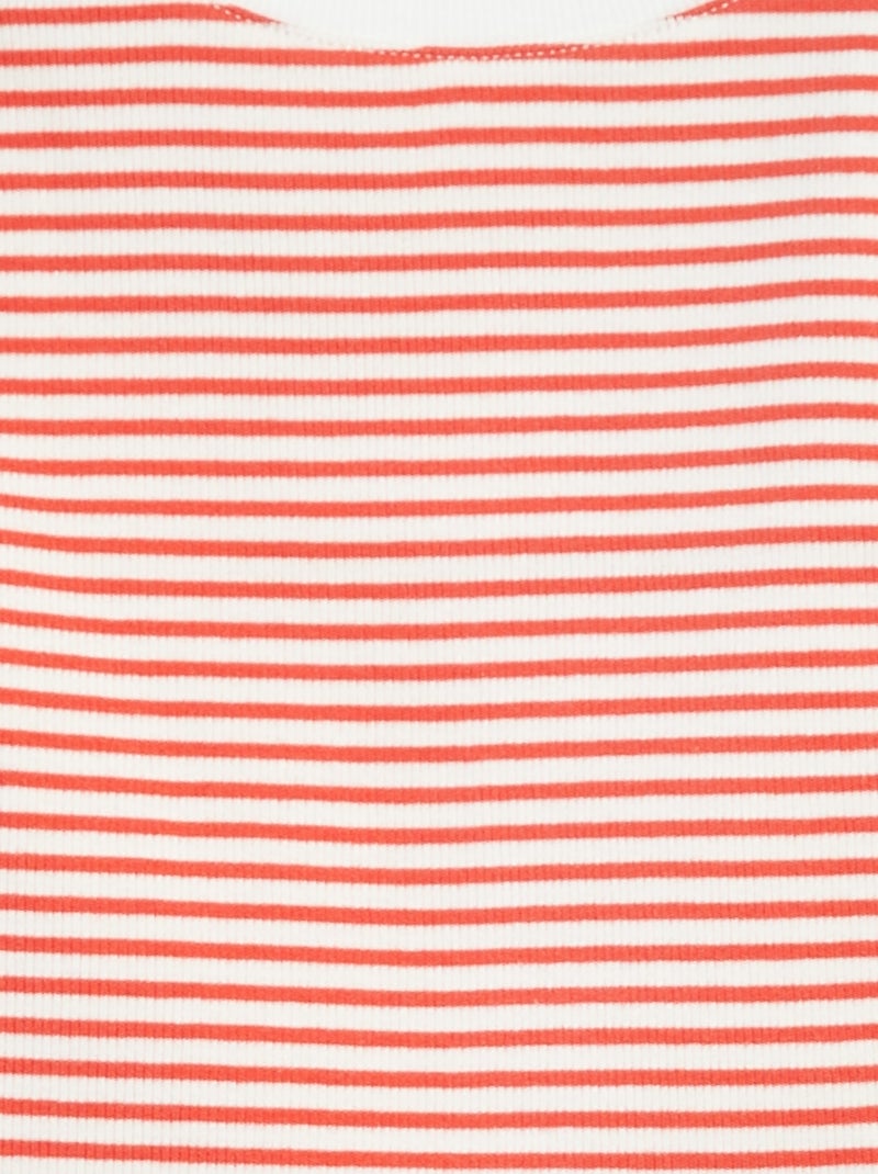 Gestreepte singlet met smal ribbeltje Rood - Kiabi