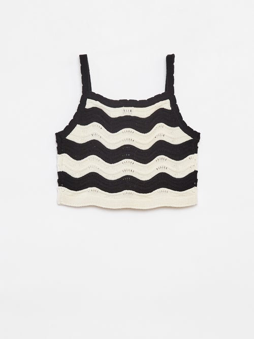 Gestreepte singlet van gehaakte stof - Kiabi