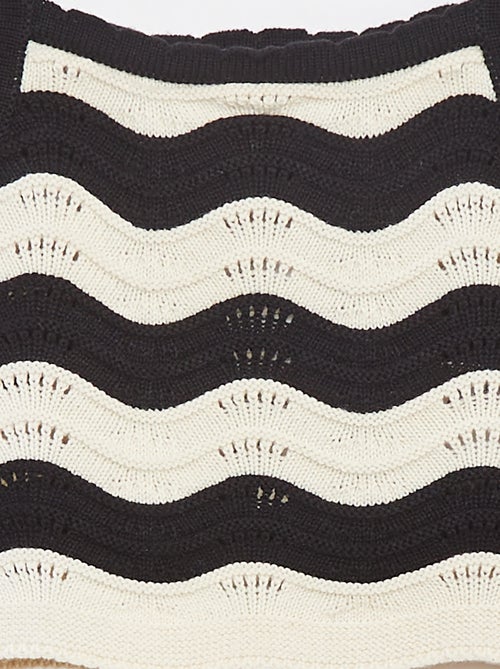 Gestreepte singlet van gehaakte stof - Kiabi