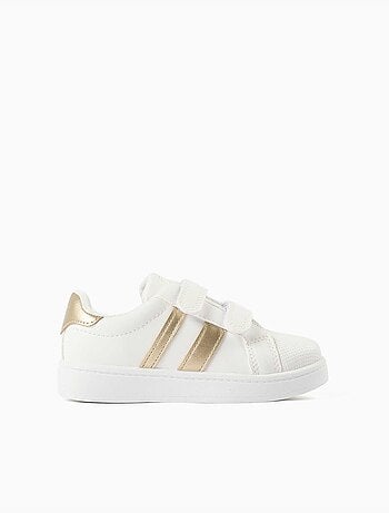 Gestreepte sneakers met klittenbandsluiting