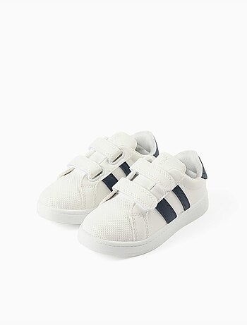 Gestreepte sneakers met klittenbandsluitingen