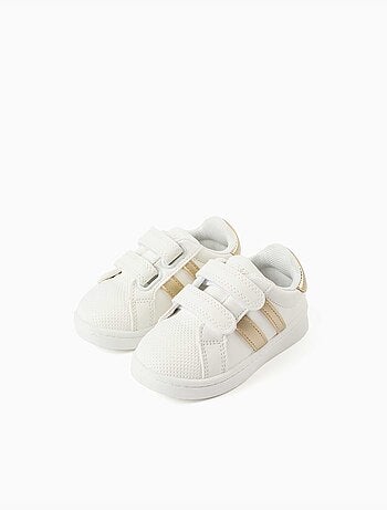 Gestreepte sneakers met klittenbandsluitingen