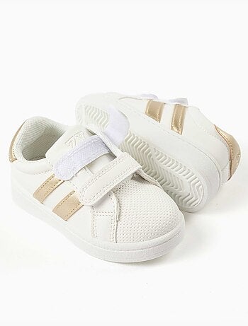 Gestreepte sneakers met klittenbandsluitingen
