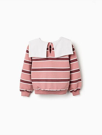 Gestreepte sweatshirt met kraag in de vorm van een strik