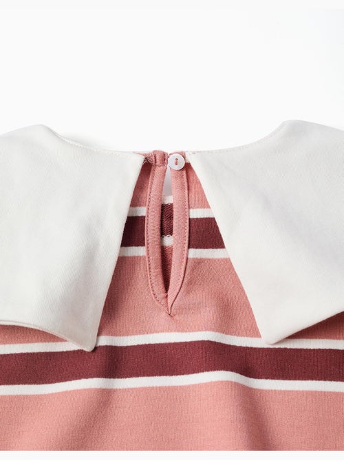 Gestreepte sweatshirt met kraag in de vorm van een strik - Kiabi Gestreepte sweatshirt met kraag in de vorm van een strik - Kiabi