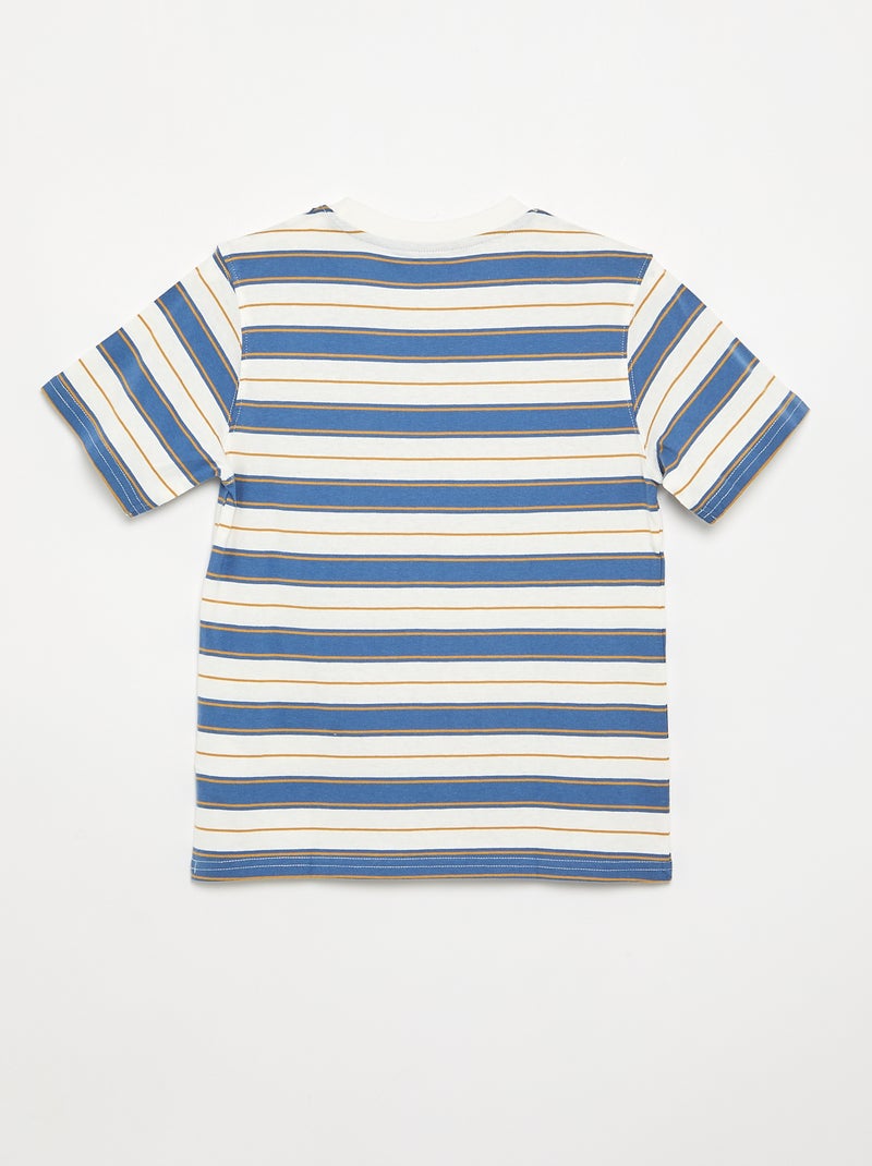 Gestreepte T-shirt met korte mouwen Wit - Kiabi
