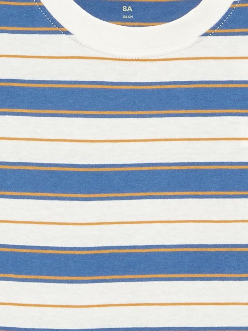 Gestreepte T-shirt met korte mouwen Wit - Kiabi