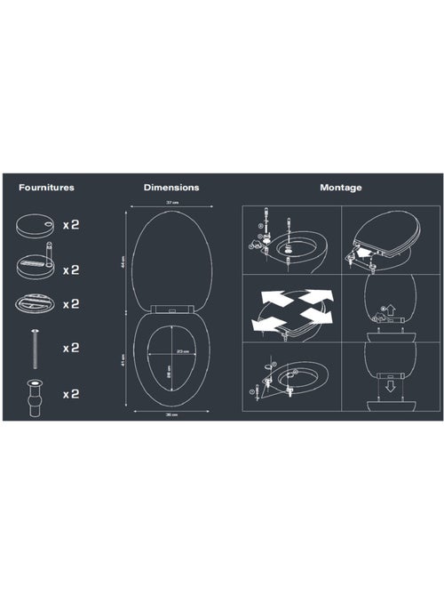 Gestreepte toiletbril met softclose-mechanisme - Kiabi Gestreepte toiletbril met softclose-mechanisme - Kiabi