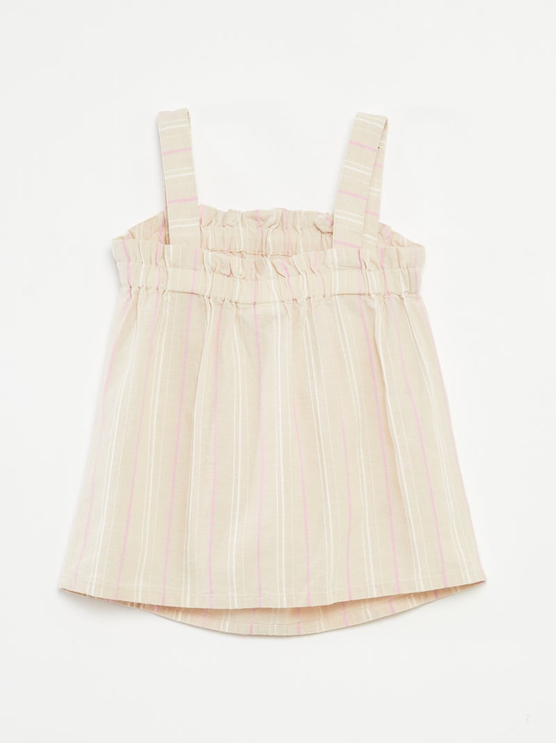 Gestreepte top met bandjes 'Name it' BIEGE - Kiabi