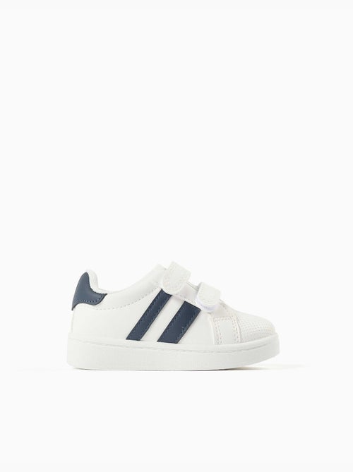 Gestreepte trainers met klittenbandsluiting - Kiabi
