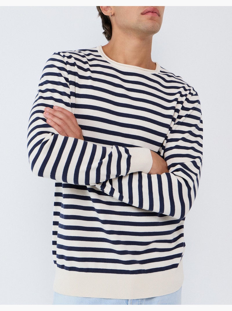 Gestreepte trui, mo fashion Wit - Kiabi