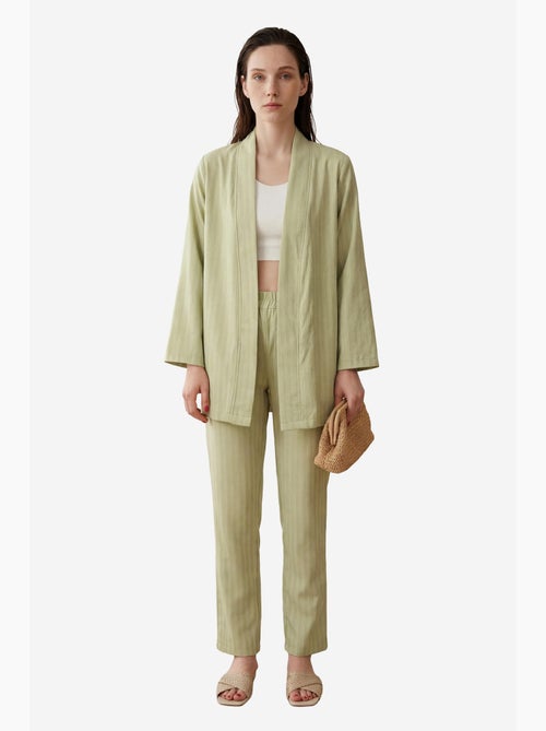 Gestreepte tweedelige co-ord set met open kraag my fashion - Kiabi