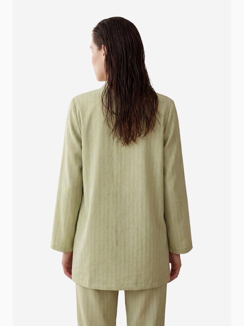 Gestreepte tweedelige co-ord set met open kraag my fashion Pastelgroen - Kiabi