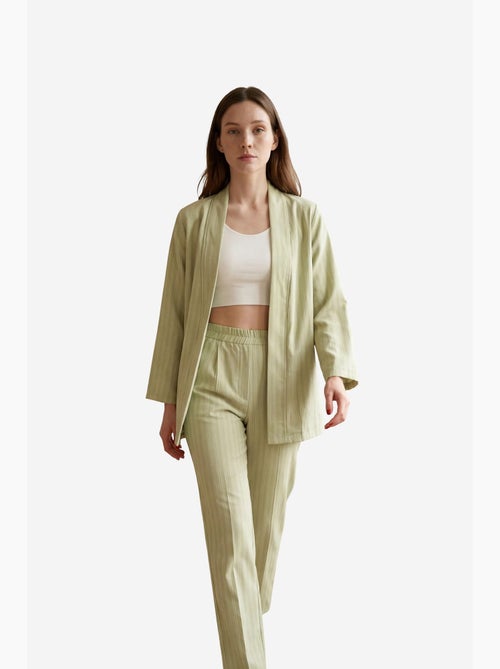 Gestreepte tweedelige co-ord set met open kraag my fashion - Kiabi