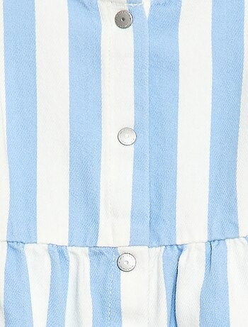 Gestreepte twill jurk met korte mouwen