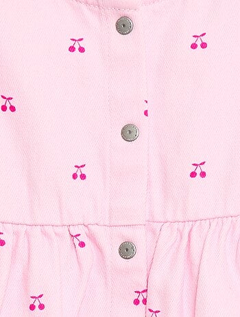 Gestreepte twill jurk met korte mouwen