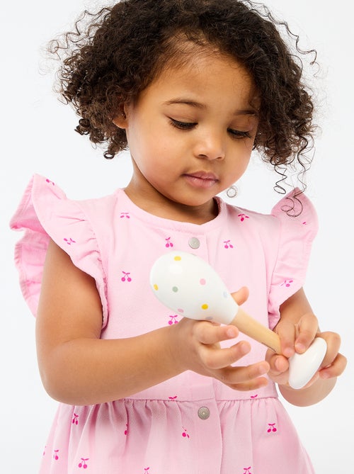 Gestreepte twill jurk met korte mouwen - Kiabi