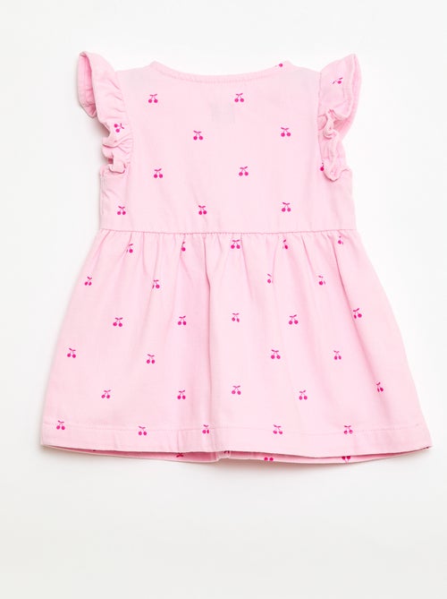 Gestreepte twill jurk met korte mouwen - Kiabi