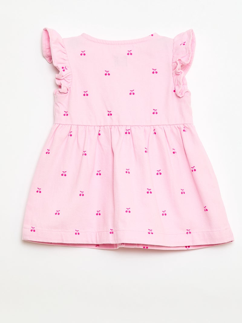 Gestreepte twill jurk met korte mouwen Rose - Kiabi