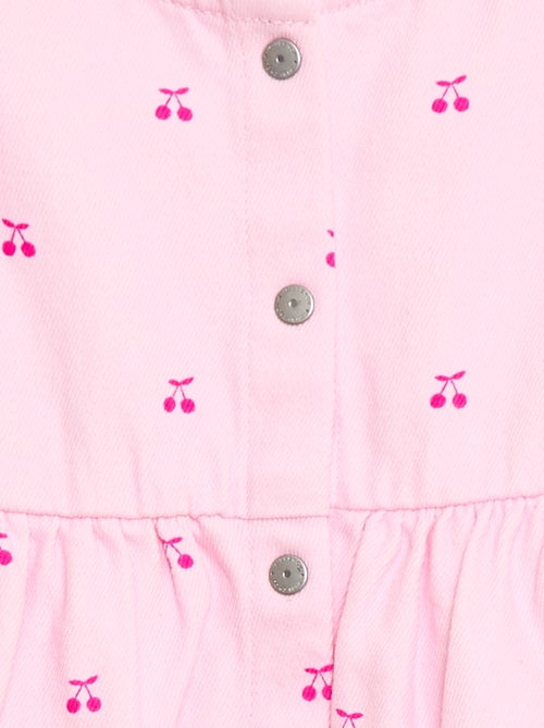 Gestreepte twill jurk met korte mouwen - Kiabi