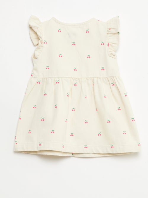 Gestreepte twill jurk met korte mouwen - Kiabi