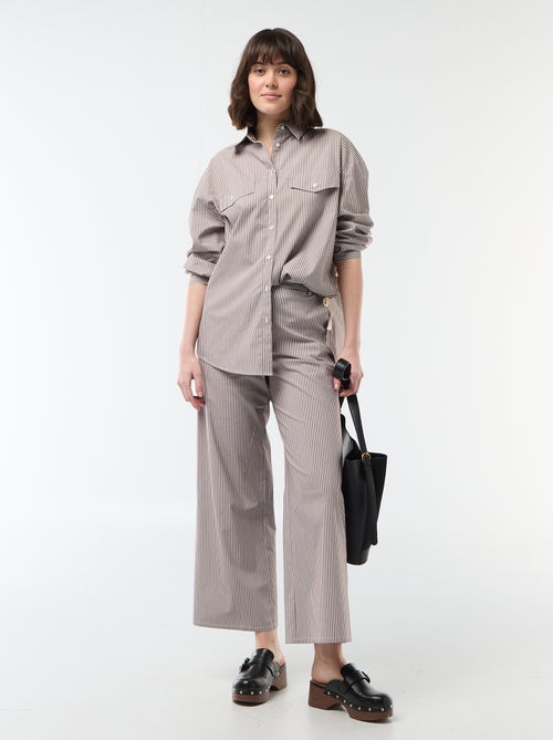 Gestreepte wijde broek - Kiabi