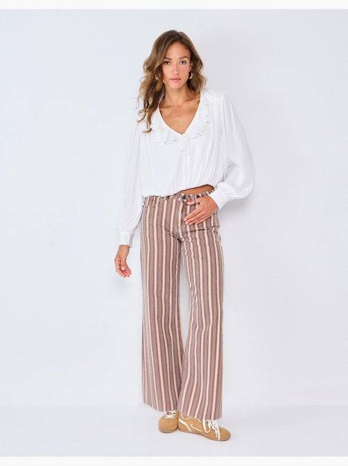 Gestreepte wijde jeans, mo fashion - Kiabi Gestreepte wijde jeans, mo fashion - Kiabi