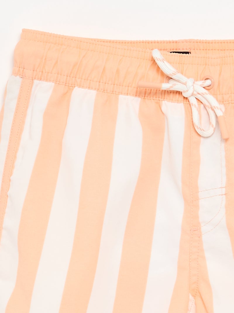 Gestreepte zwemshort Oranje - Kiabi