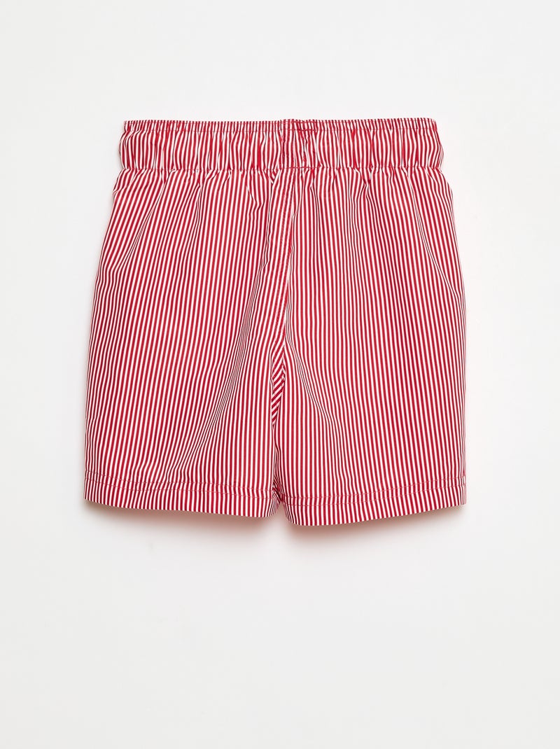 Gestreepte zwemshort Rood - Kiabi