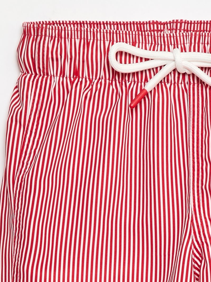 Gestreepte zwemshort Rood - Kiabi