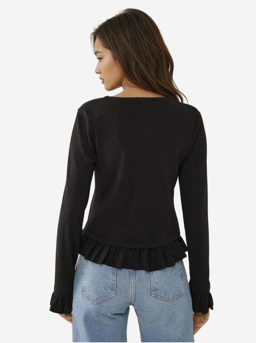 Getailleerd gebreide cardigan met ronde hals hiccup - Kiabi Getailleerd gebreide cardigan met ronde hals hiccup - Kiabi