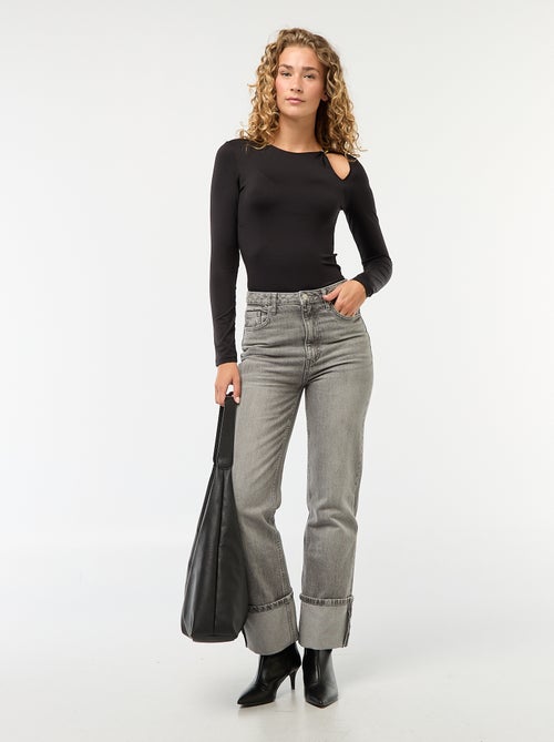 Getailleerd T-shirt met goudkleurig detail - Kiabi