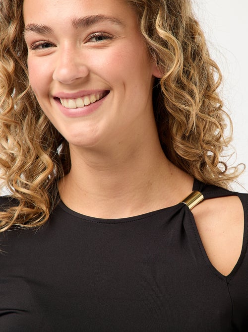 Getailleerd T-shirt met goudkleurig detail - Kiabi